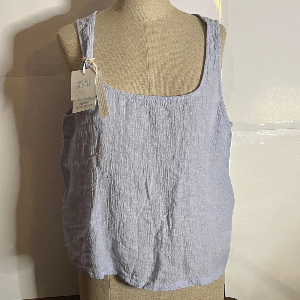 😄Sigrid Olsen washable linen NWT blouse large